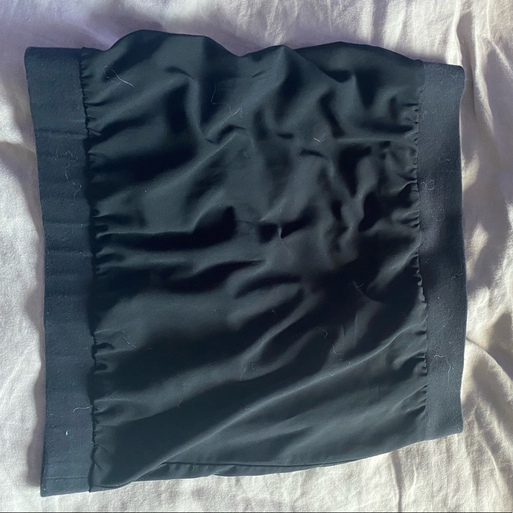 cropped black tube blouse